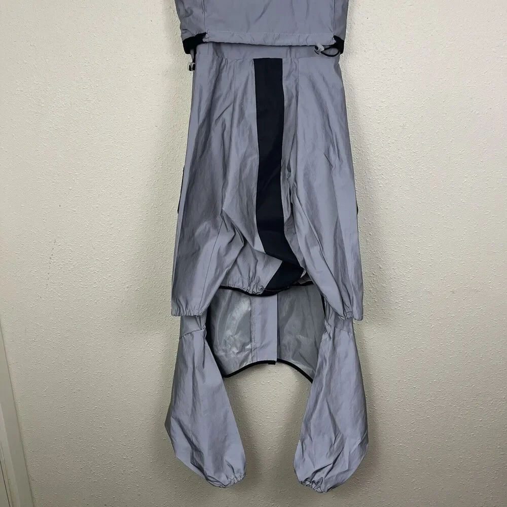 Vanpardo Reflective Hi-Vis Waterproof Outdoor Dog Rain Coat Gray Canine MEDIUM